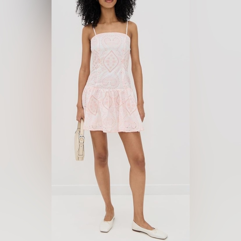 Endless Rose White and Pink Embroidered Mini Dress